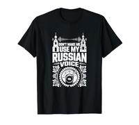 Ne m'obligez Pas à Utiliser ma Voix Russe - Funny Russia Pride T-Shirt Graphique avec Valeur, Homme, Noir, S