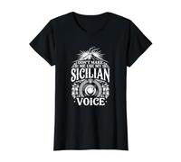 Ne m'obligez Pas à Utiliser ma Voix Sicilienne - Funny Sicily Pride T-Shirt Graphique avec Valeur, Femme, Noir, S