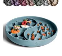 ne&no Gamelle anti-glouton pour chiens et chats I Slow Feeder I Tapis anti-fuite pour chien avec grande ventouse I Tapis de léchage pour nourriture humide et sèche (bleu acier)