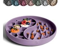 ne&no Gamelle anti-glouton pour chiens et chats I Slow Feeder I Tapis anti-fuite pour chien avec grande ventouse I Tapis de léchage pour nourriture humide et sèche (violet froid)