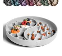 ne&no® Gamelle anti-glouton pour chiens et chats I Slow Feeder I Tapis de fuite pour chien avec grande ventouse I Tapis de léchage pour nourriture humide et sèche (gris pierre)