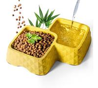 ne&no® Gamelle double en bambou antidérapante pour chats et petits chiens - Jusqu'à 400 g de nourriture + 350 ml d'eau - Gamelle pour chat - Gamelle en bambou - Gamelle pour chat