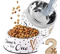 ne&no® Lot de 2 gamelles antidérapantes pour Chiens de Taille Moyenne, Chats ou Chiots - Design Unique par NE&NO - Gamelle pour Chien de Taille Moyenne - 700 ML