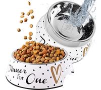 ne&no Lot de 2 gamelles pour chien 350 ml - Gobelets hygiéniques et amovibles en acier inoxydable avec fond antidérapant - Passe au lave-vaisselle - Gamelle pour chien