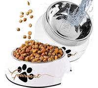 ne&no Lot de 2 gamelles pour chien 700 ml - Gobelets hygiéniques et amovibles en acier inoxydable avec fond antidérapant - Passe au lave-vaisselle - Gamelle pour chien