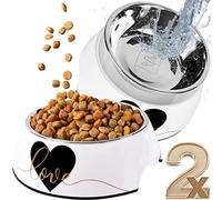 ne&no® Lot de 2 gamelles pour Chiens Moyens, Chats ou Chiots [Design Unique by NE&NO] Gamelles de Nourriture pour Chien antidérapant | Gamelle pour Chien (Taille : M / 350 ML)