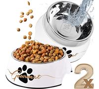ne&no® Lot de 2 gamelles pour Chiens Moyens, Chats ou Chiots [Design Unique by NE&NO] Gamelles de Nourriture pour Chien antidérapant | Gamelle pour Chien (Taille : M / 350 ML)