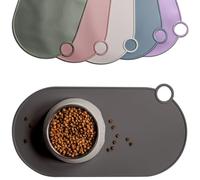 ne&no Tapis de gamelle en Silicone | pour Chats et Petits Chiens | Tapis de gamelle pour Chat imperméable | Tapis de Nourriture antidérapant | Tapis en Silicone avec Boucle de Suspension 49 x 25 cm