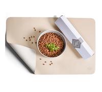 ne&no® Tapis de gamelle pour chien - 60 x 40 cm - Antidérapant et imperméable - En cuir végétalien - Tapis de gamelle pour chien