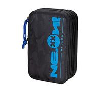 NE.on! Trousse d'école 3 Fermetures éclair Camouflage 20 x 13 x 7 cm, étui en Tissu écologique Polyester Rpet, Trousse à Crayons pour école avec 3 Fermetures à glissière, étui avec kit Doublure