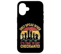Ne Parlez qu'au Moment de dire Checkmate Funny Chess Coque pour iPhone 16