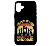 Ne Parlez qu'au Moment de dire Checkmate Funny Chess Coque pour iPhone 16 Plus