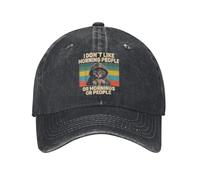 Ne Pas Aimer Le Matin Les Gens Chat avec du café Mauvaise Humeur Casquette de Baseball Casquette de Camionneur d’été Snapback Cap Unisexe Casquettes de Baseball pour Hommes