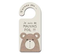 Ne pas Déranger - Panneau de Porte Mauvais Poil PVC 1mm - 18 x 8 cm - Plaque Poignée Porte - Décoration Plastique Porte - Accroches Portes