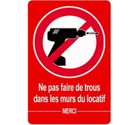 Ne Pas Faire De Trou - 15x10cm - Sticker/Autocollant