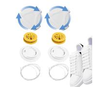 Ne pas nouer les lacets - Ne pas nouer les lacets sans lacets avec boucle rotative - Accessoires de chaussures de sport non attachés, à fermeture rapide en fil métallique pour la course à pied, Blanc
