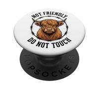 Ne Pas Toucher Le Fil barbelé de Vache des Highlands PopSockets PopGrip Adhésif