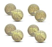Ne Perdez Jamais! (4 pièces) Oui Non de pièces de Monnaie Retourner la pièce de Monnaie de défi, Collection de Pièces Commémoratives Souvenirs, Double-Oui/Double-Non/Normal Oui ou Non