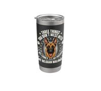 Ne plaisante pas avec ma famille, ma liberté, mon Malinois belge Gobelet isotherme en acier inoxydable double paroi