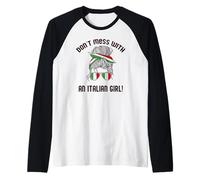 NE PLAISANTE Pas avec Une Italienne ! Meme du Drapeau Italien Funny Woman Manche Raglan