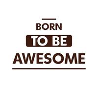 né pour être génial typographie moderne motivante et inspirante Stickers gravés 50.4x72.7cm Amovible sans laisser de colle Café