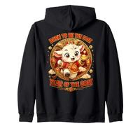 Né pour Être La Chèvre Design Porte-Bonheur du Nouvel an Sweat à Capuche