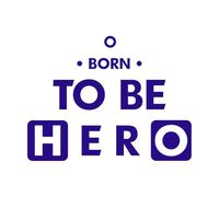 né pour être un héros motivant inspirant moderne cool typographie Stickers muraux 52x68.3cm Amovible sans laisser de colle Bleu foncé