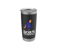 Né Pour Jouer Aux Boules Saying Pour Les Joueurs De Boules Gobelet isotherme en acier inoxydable double paroi