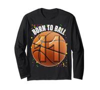 Né pour Le Basket-Ball, 11e Anniversaire, Onze Filles, garçons et Enfants Manche Longue