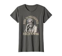 Né pour Philosopher Forced to Work - Philosophie T-Shirt, Femme, Asphalte, M