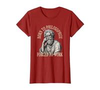 Né pour Philosopher Forced to Work - Philosophie T-Shirt, Femme, Canneberge, M