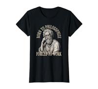 Né pour Philosopher Forced to Work - Philosophie T-Shirt, Femme, Noir, S