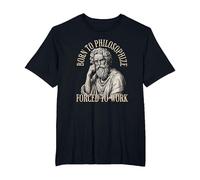 Né pour Philosopher Forced to Work - Philosophie T-Shirt, Homme Grandes Tailles, Noir, 6X Tall