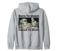 Né pour Quest, forcé de Travailler, Funny Fantasy Knight Gaming Sweat à Capuche