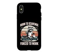 Né pour récupérer, forcé de Travailler, Un Raton Laveur est drôle Coque pour iPhone X/XS