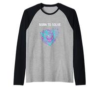 Né pour résoudre Puzzle Cube Glitch Speed Cuber Logic Manche Raglan