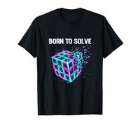 Né pour résoudre Puzzle Cube Glitch Speed Cuber Logic T-Shirt