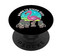 Né pour se démarquer, Mignon Kawaii Flamant Rose Oiseau été PopSockets PopGrip Adhésif