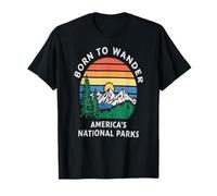 Né pour Voyager Parcs Nationaux Américains Aventure T-Shirt