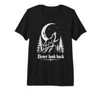 Ne Regarde Jamais Arriere Loup Lune T-Shirt Haut de Gamme