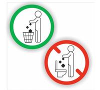 Ne rien jeter dans les toilettes ensemble d'autocollants