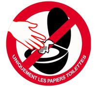 ne rien jeter hors papier toilettes dans les WC - 15cm - Autocollant/Sticker