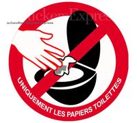 Ne Rien Jeter Hors Papier Toilettes Dans Les Wc - 15cm - Sticker/Autocollant