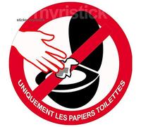 ne rien jeter hors papier toilettes dans les WC - 7cm - Autocollant(sticker)