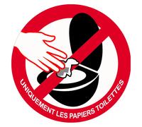 ne rien jeter hors papier toilettes dans les WC - 7cm - Sticker/autocollant