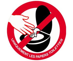 ne rien jeter hors papier toilettes dans les WC - 7cm - Sticker/autocollant