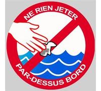 Ne rien jeter par-dessus bord (5X5cm) - Sticker/autocollant G