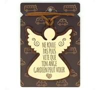 NE Roule Pas Plus Vite... Pendentif pour rétroviseur en Bois 2 épaisseurs avec cordelette en Cuir. Cadeau Original Qui Vient du cœur pour Vos Proches (07).