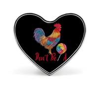 Ne sois pas un coq, poule mouillée, broche, insigne en forme de cœur, bouton, cravate, revers, sac à dos, décoration pour femmes et hommes