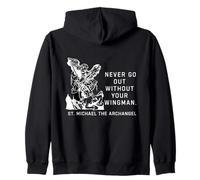 Ne sortez jamais sans Votre ailier St. Michael l'Archange Sweat à Capuche